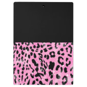 Glam Black Bow Diamond Roze Glitter Luipaard Klembord (Achterkant)