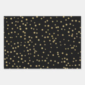Glam Black en Gold Kerstfeestdag - Pit Pattern Inpakpapier Vel (Voorkant)