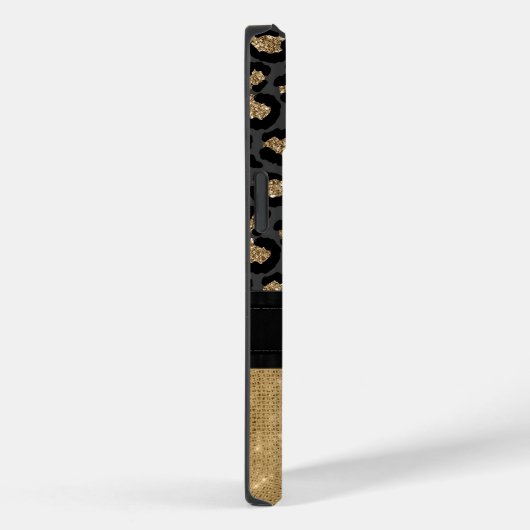 Glam Black en Gold Leopard Print Case-Mate iPhone Case (Achterkant / Rechts)