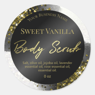 Glam Black Enk Gold Parties scintillant Étiquettes