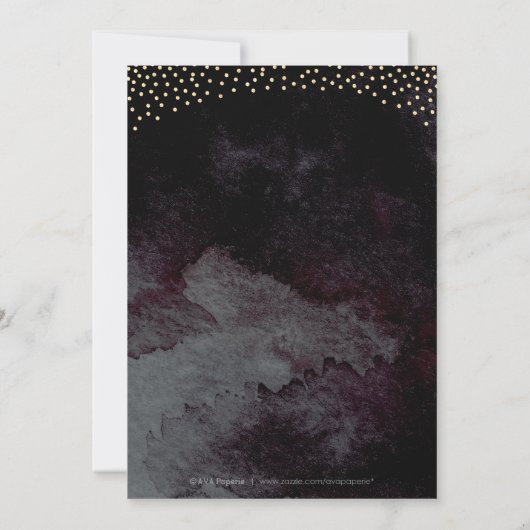 Glam Black faux Gold glitter calligraphy bruiloft Kaart (Achterkant)