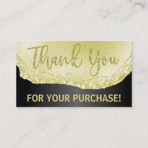 Glam Black Gold Agate Bedankt voor je aankoop Invo Visitekaartje