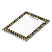 Glam Black Gold Glitter Chevron Stripe Pattern Notitieblok (Gedraaid)