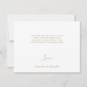 Glam Black Gold Glitter Weddenschap Hartelijk dank Bedankkaart (Achterkant)