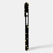 Glam Black Gold Holiday Dot Pattern Persoonlijk Case-Mate iPhone Case (Achterkant / Links)