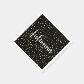Glam Black Gold Holiday Dot Pattern Persoonlijk Servet (Hoek)