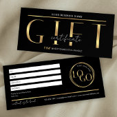 Glam Black & Gold Logo Spa Salon Cadeaubon