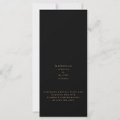 Glam Black & Gold Monogram Opslaan datum (Achterkant)