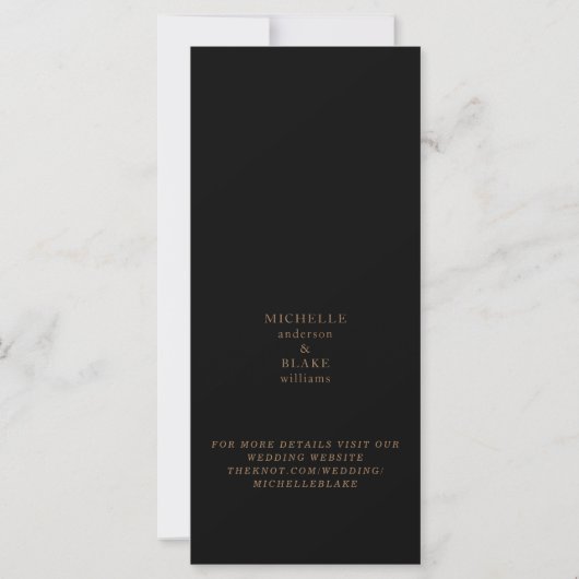Glam Black & Gold Monogram Opslaan datum (Achterkant)