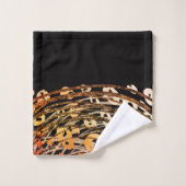 Glam Black Gold Orange Bronze Cheetah Leopard (Gant de toilette)