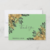 Glam Black & Gold Tropical Feuille Merci (Devant)