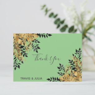 Glam Black & Gold Tropical Feuille Merci