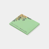 Glam Black & Gold Tropische bladeren Post-it® Notes (Schuin)