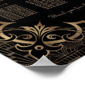 Glam Black Great Gatsby Art Déco 20s Plan de table (Coin)