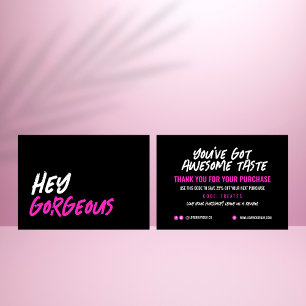 Glam Black Hot Pink Dank u kaart