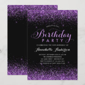 Glam Black Paars Glitter Sparkle Elke dag Kaart (Voorkant / Achterkant)