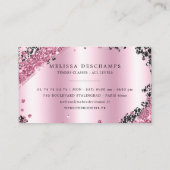 Glam Black Pink Glitter Lashes Brows Makeup Artist Visitekaartje (Achterkant)