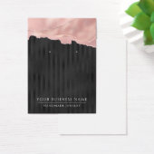 Glam Black Rose Gold Stripes Écouter Cartes d'affi (Bureau)