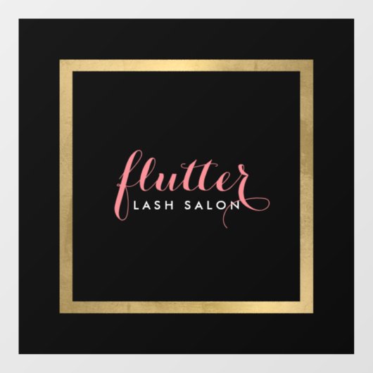 Glam Black Roze Gouden Salon, Boetiek Raamsticker (Vel)