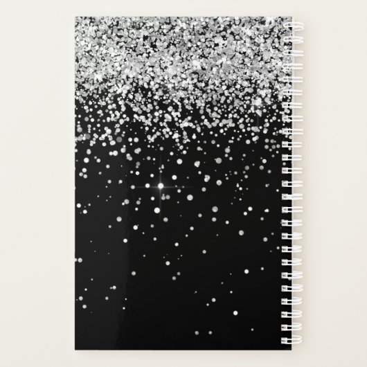 Glam Black Silver Parties scintillant Nom du monog (Dos)