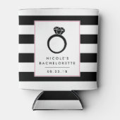 Glam Black Stripe | Vrijgezellenfeest Blikjeskoeler (Voorkant)