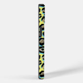 Glam Blauw Geel Glitter Luipaard Print Naam Case-Mate iPhone Case (Achterkant / Rechts)