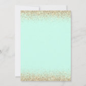 Glam Blauwgroen Aqua Quinceañera Gold Tiara Glitte Kaart (Achterkant)