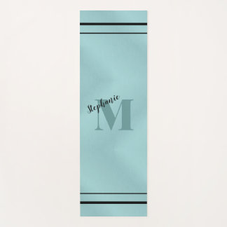 Glam Blauwgroen geborsteld metaal, monogrammen leg Yogamat