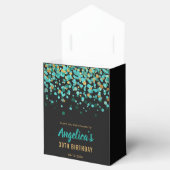 Glam Blauwgroen Gouden Glitter Confetti Dank u Ver Bedankdoosjes (Geopend)
