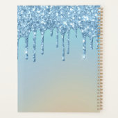 Glam Bleu Paillettes Elegant Monogramme   (Dos)