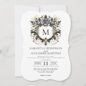 Glam Bloemen met QR Code Huwelijk Kaart (Voorkant)