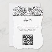 Glam Bloemen met QR Code Huwelijk Kaart (Achterkant)