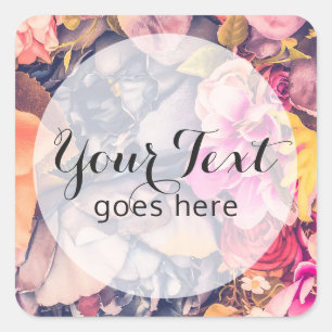 Glam Bloemrozen Trendy Moderne Bloemist & Boetiek Vierkante Sticker
