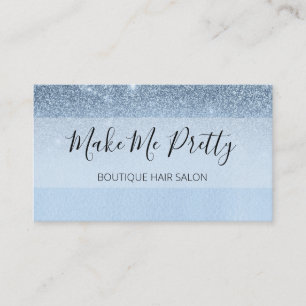 Glam Blue Chic Glitter ombre Pink Salon Girly Visitekaartje