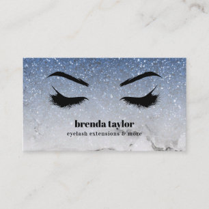Glam Blue glitter ombre Marble Eyelash Browbar Visitekaartje