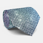 Glam Blue Sparkle Graphic Stropdas (Opgerold)