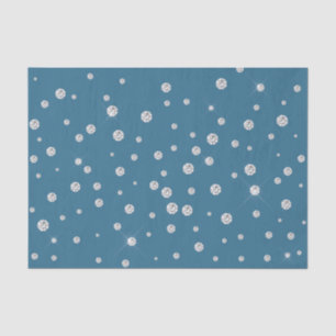 Glam Blue White Diamonds Bruiloftsborrel Tissuepapier