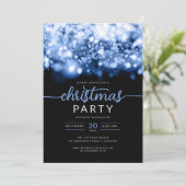 Glam Blue Winter Sparkling Company kerstfeest Kaart (Staand voorkant)