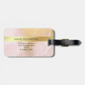 Glam Blush Pink en Faux Gold Bagagelabel (Achterkant horizontaal)