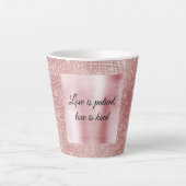 Glam Blush Pink Glitz Sparkle Latte Mok (Voorkant)