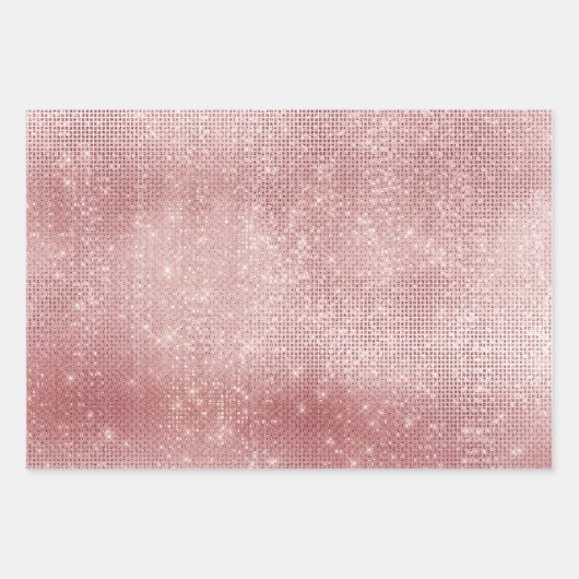 Glam Blush Pink Glitzy Sparkle Inpakpapier Vel (Voorkant)