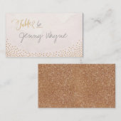 Glam blush roos gouden glitter plaats kaarten plaatskaartje (Voorkant / Achterkant)