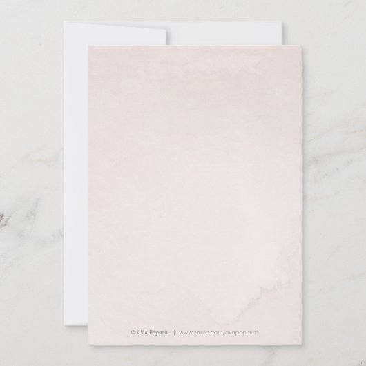 Glam blush roos gouden kalligrafie afstudeerfeest kaart (Achterkant)