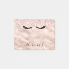 Glam Blush Roze Glitter Zwarte Wimpers Post-it® Notes