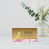 Glam Blush Roze Gouden Glitter Fairy Visitekaartje (Staand voorkant)