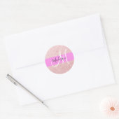 Glam Blush Roze Rose Gold Glitter Sparkle Monogram Ronde Sticker (Envelop)