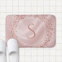 Glam Blush Roze Roze Goud Glitter Monogram