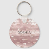 Glam Blush roze stenen Sleutelhanger (Voorkant)