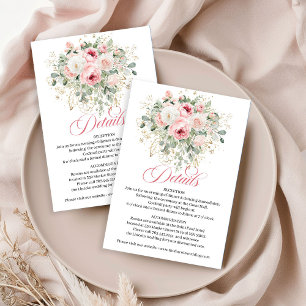 Glam Blush Rozen Gouden Trouwkaart Details Kaart