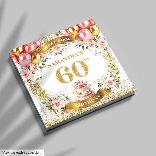 Glam Boho 60e Anniversaire Livre d'invités Aquarel